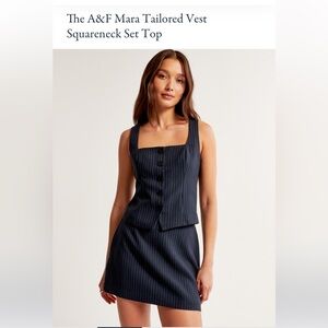 AF Mara TOP ONLY in Navy Pinstripe